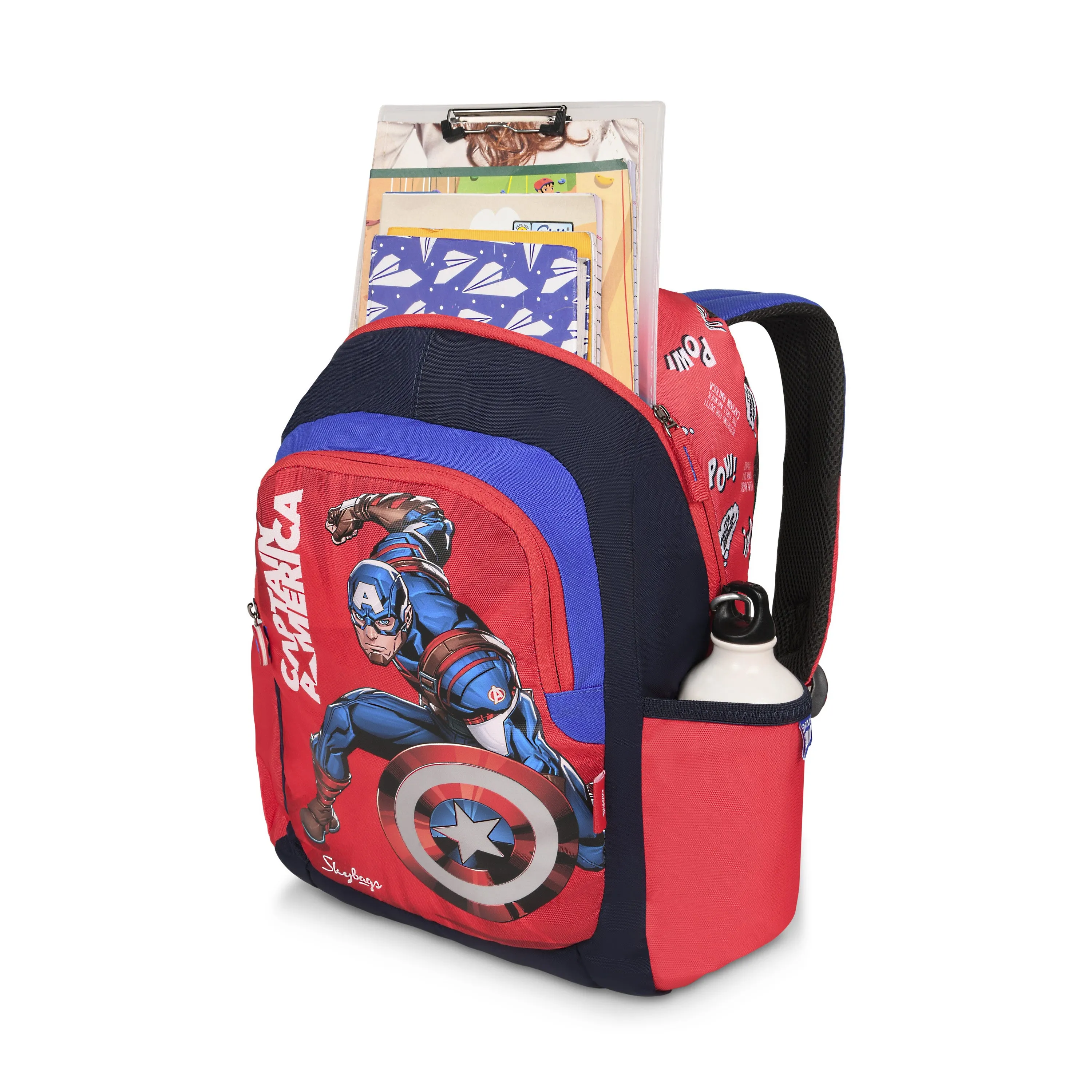 Skybags Captain America Champ  02 School Backpack Red And Blue