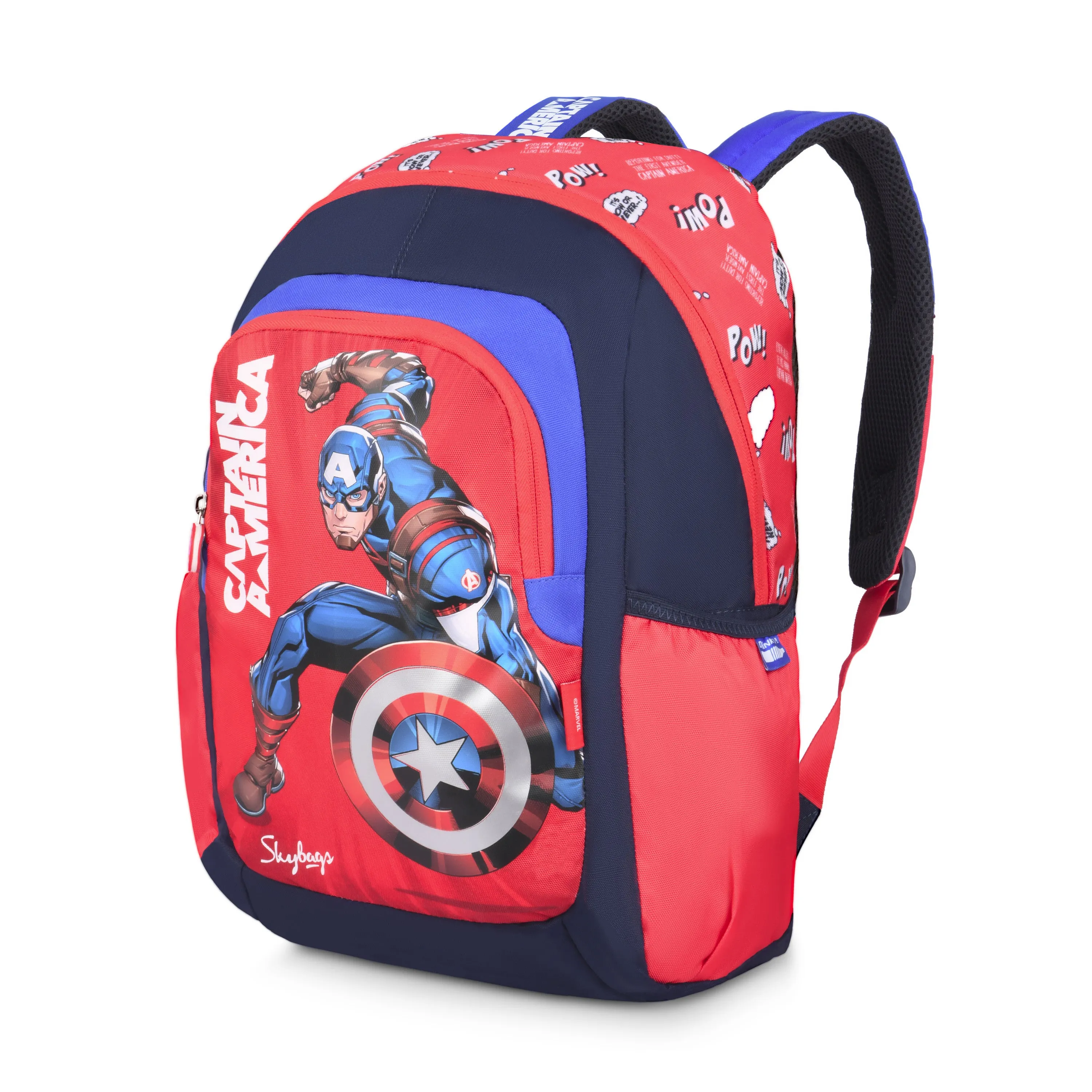 Skybags Captain America Champ  02 School Backpack Red And Blue