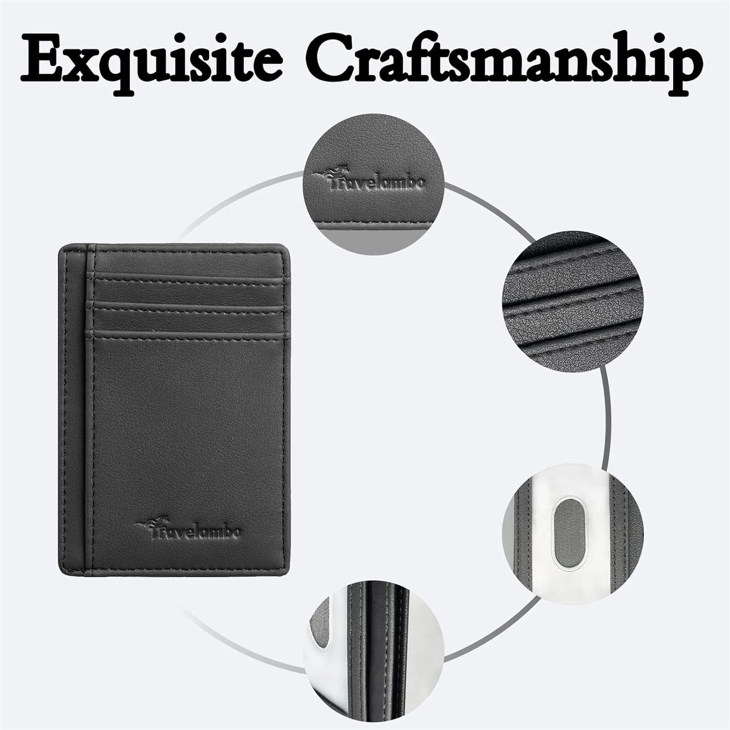 Slim Front Pocket Wallet, RFID Blocking Credit Card Holder