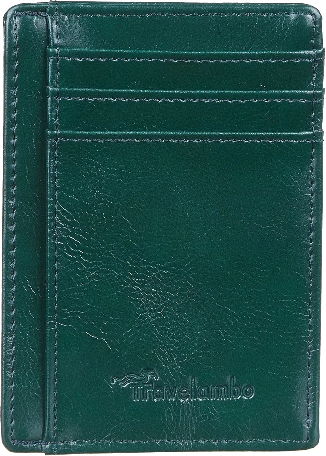 Slim Minimalist Front Pocket Wallet, RFID Blocking Leather Card Holder