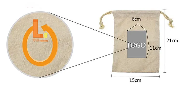 Small Cotton Drawstring Pouch 15*21cm