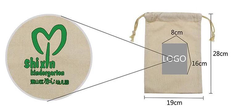 Small Cotton Drawstring Pouch 19*28cm