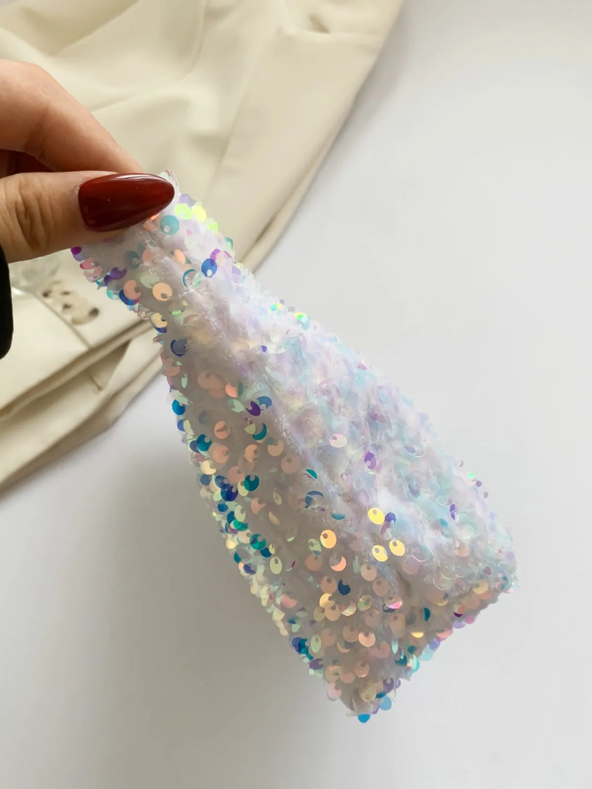 Stylish Sequin clutch bag black with Zipper