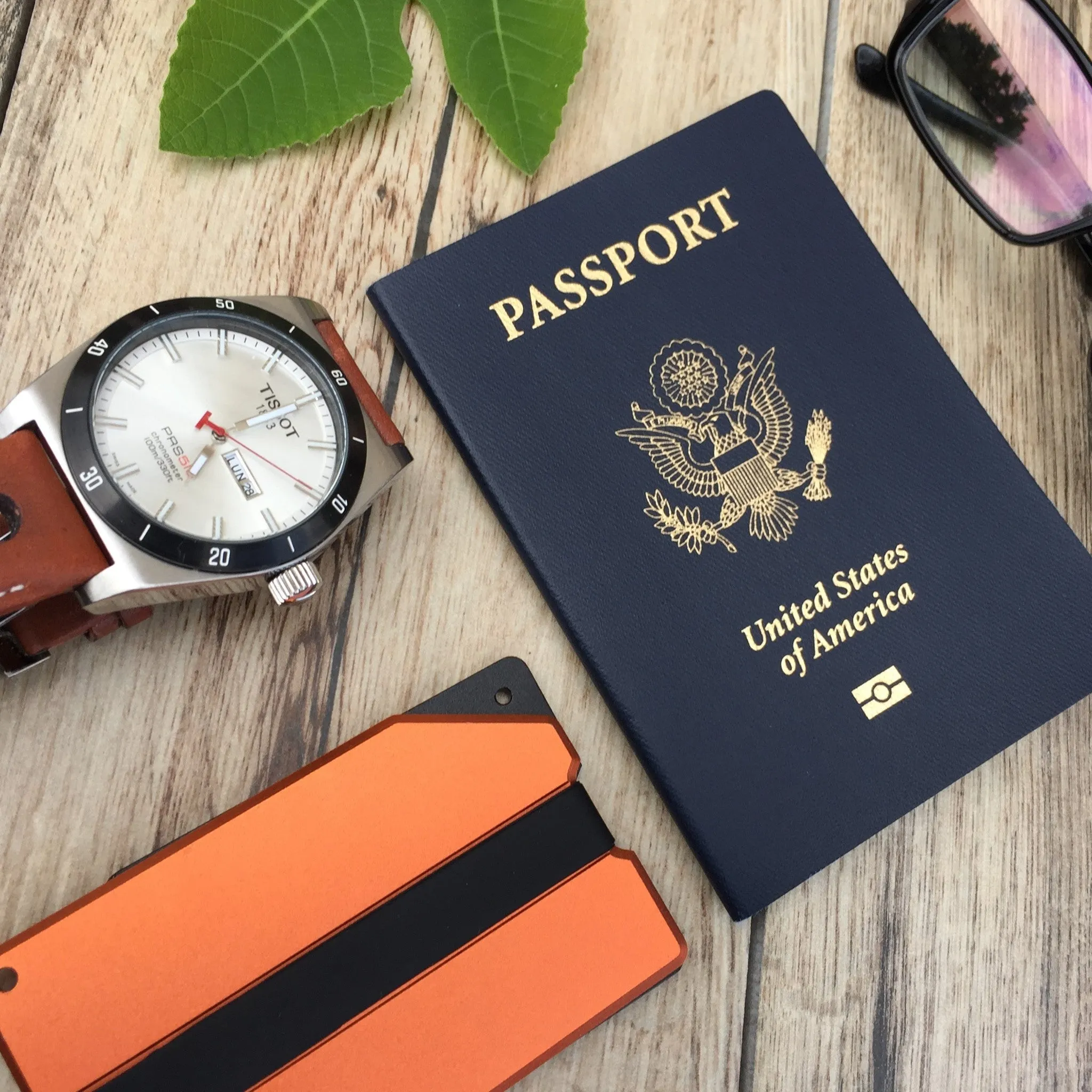 Sunset Carved Aluminum Metal Wallet