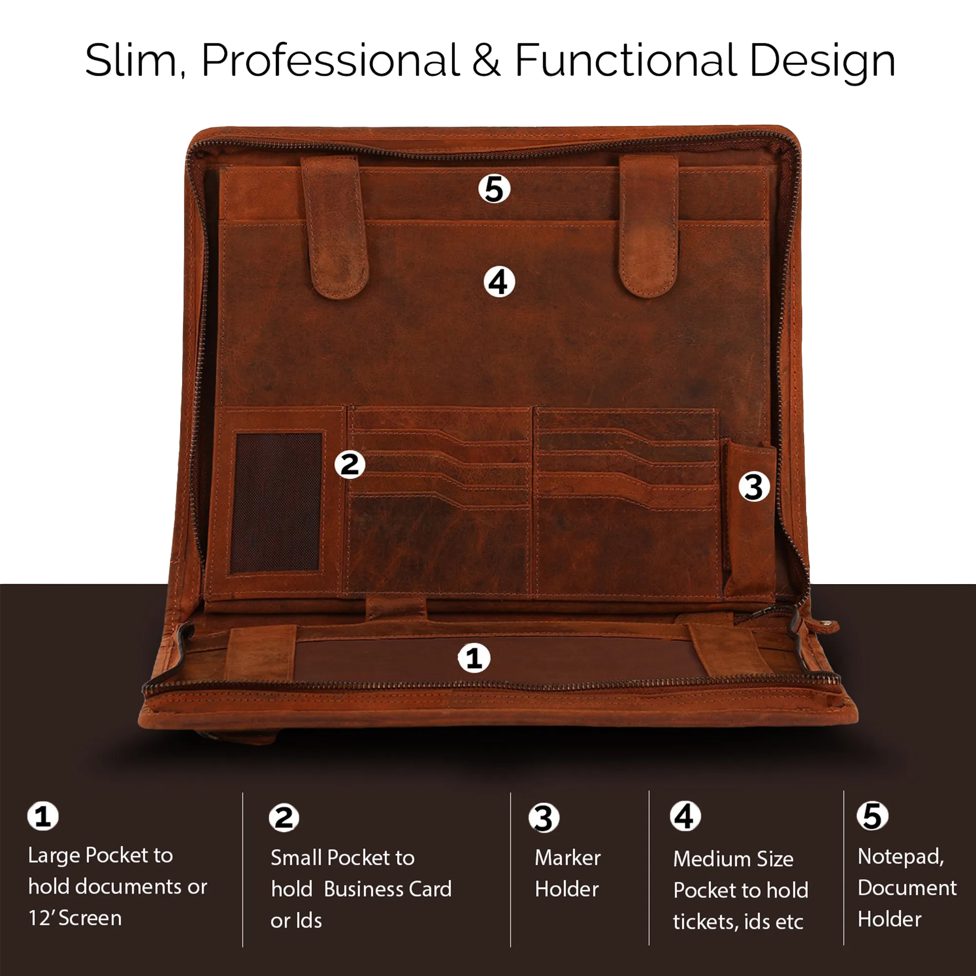 Supreme Business Leather Padfolio (Brown)