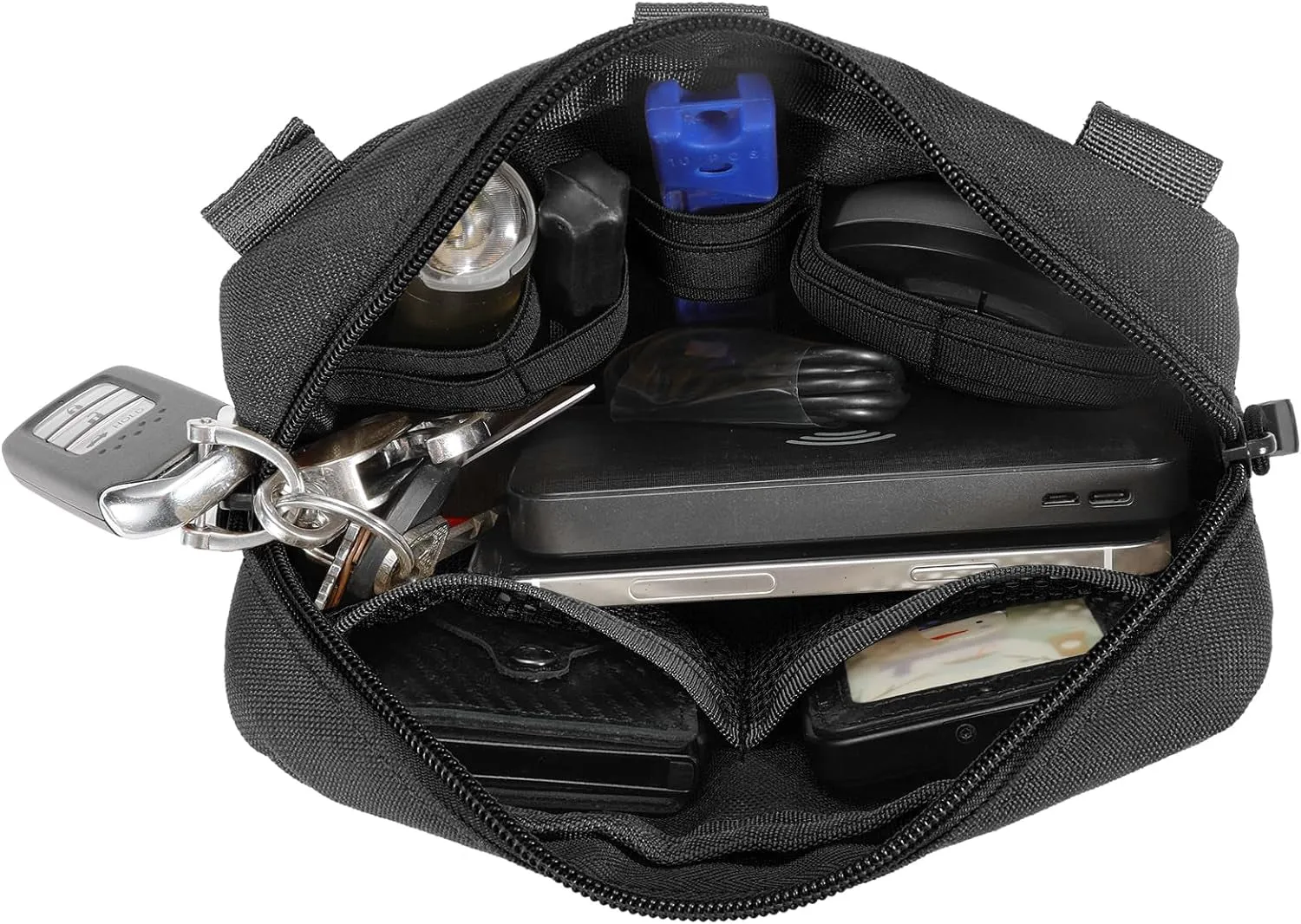 Tactical Admin Pouch, Molle Tool Pouch, Horizontal Modular Pouch nclude US Flag Patch and Keychain