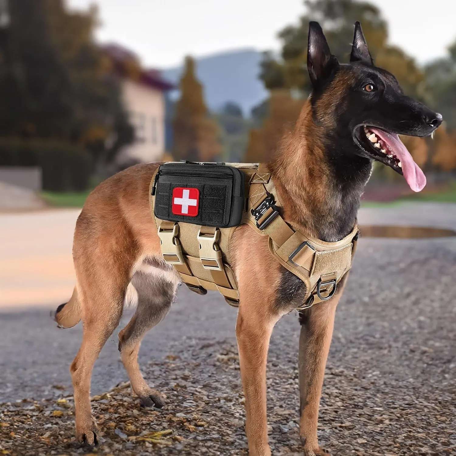 Tactical Admin Pouch, Molle Tool Pouch, Horizontal Modular Pouch nclude US Flag Patch and Keychain