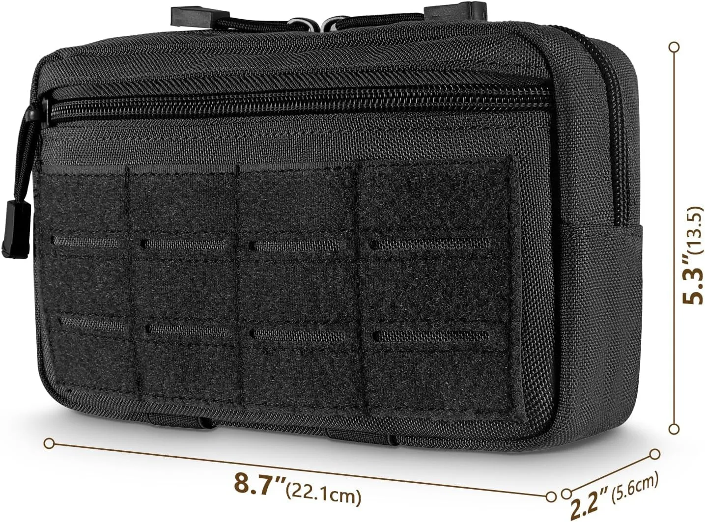 Tactical Admin Pouch, Molle Tool Pouch, Horizontal Modular Pouch nclude US Flag Patch and Keychain