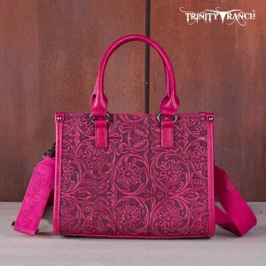 TR164-8250B  Trinity Ranch Floral Tooled Concealed Carry Tote/Crossbody