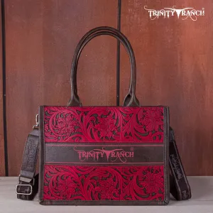 TR169G-8119S   Trinity Ranch Hair On Cowhide Concealed Carry Tote - Coffee