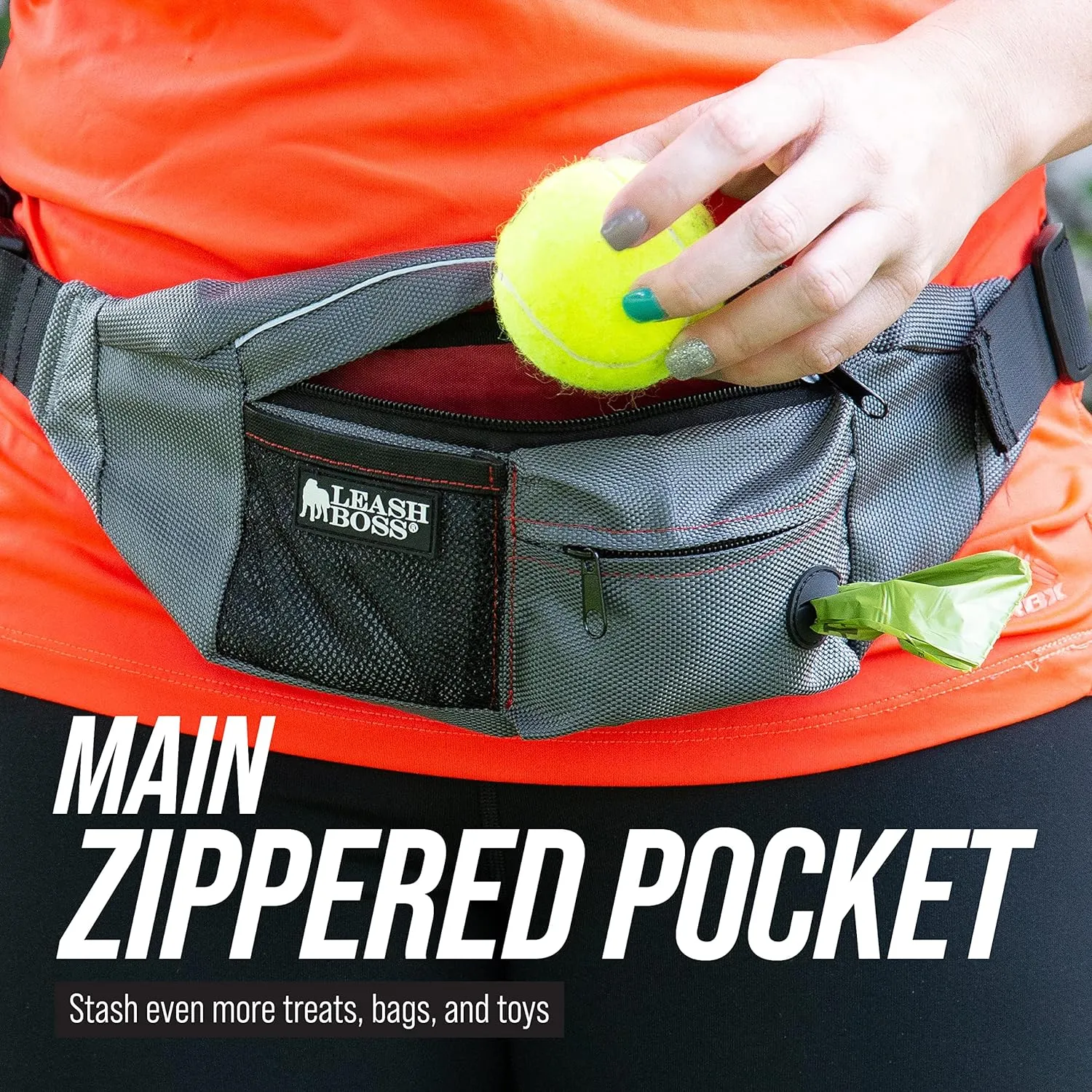 Trainer Pack XL Dog Training Fanny Pack with 2 Treat Pouches - for training, hiking and dog walking