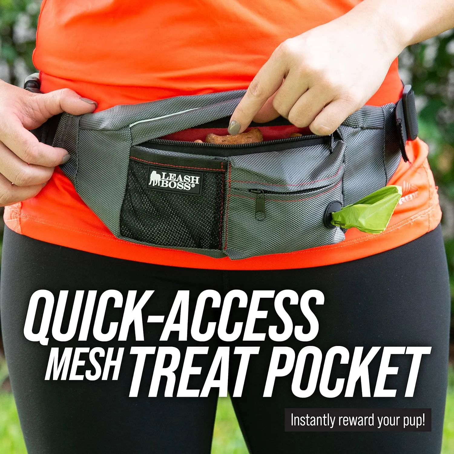 Trainer Pack XL Dog Training Fanny Pack with 2 Treat Pouches - for training, hiking and dog walking