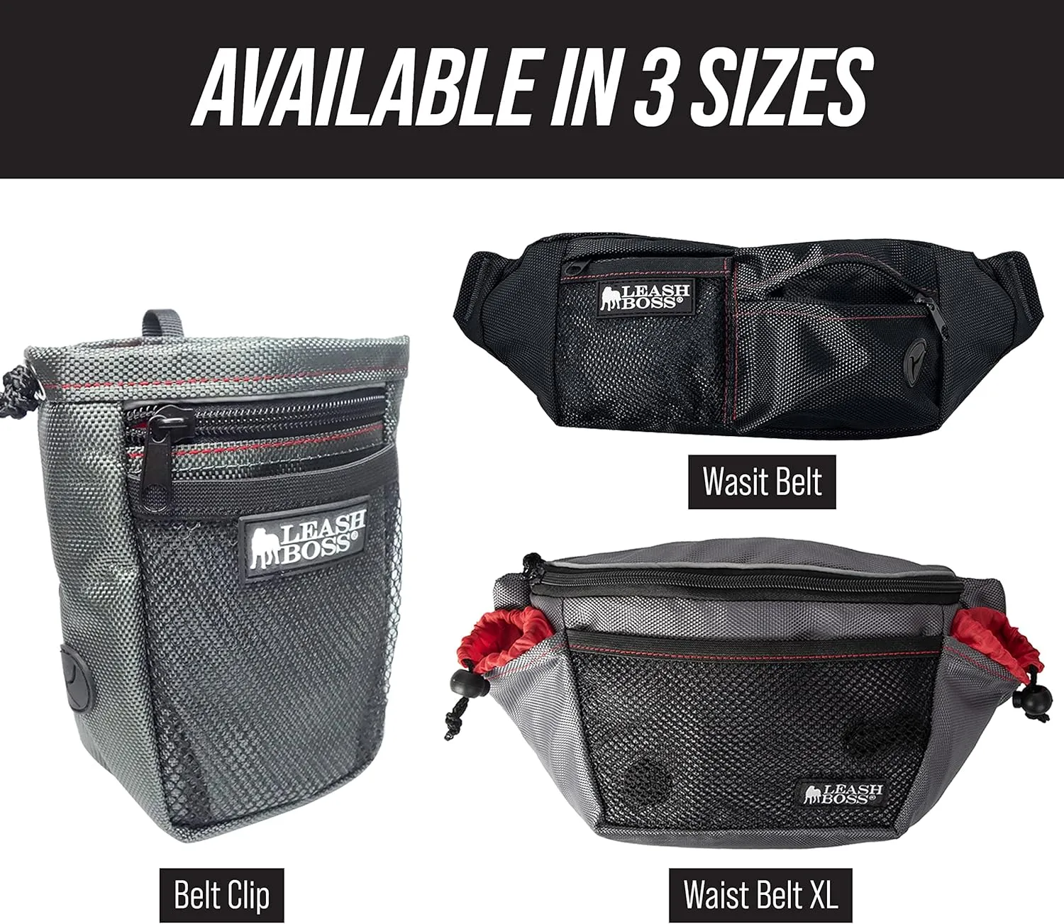 Trainer Pack XL Dog Training Fanny Pack with 2 Treat Pouches - for training, hiking and dog walking