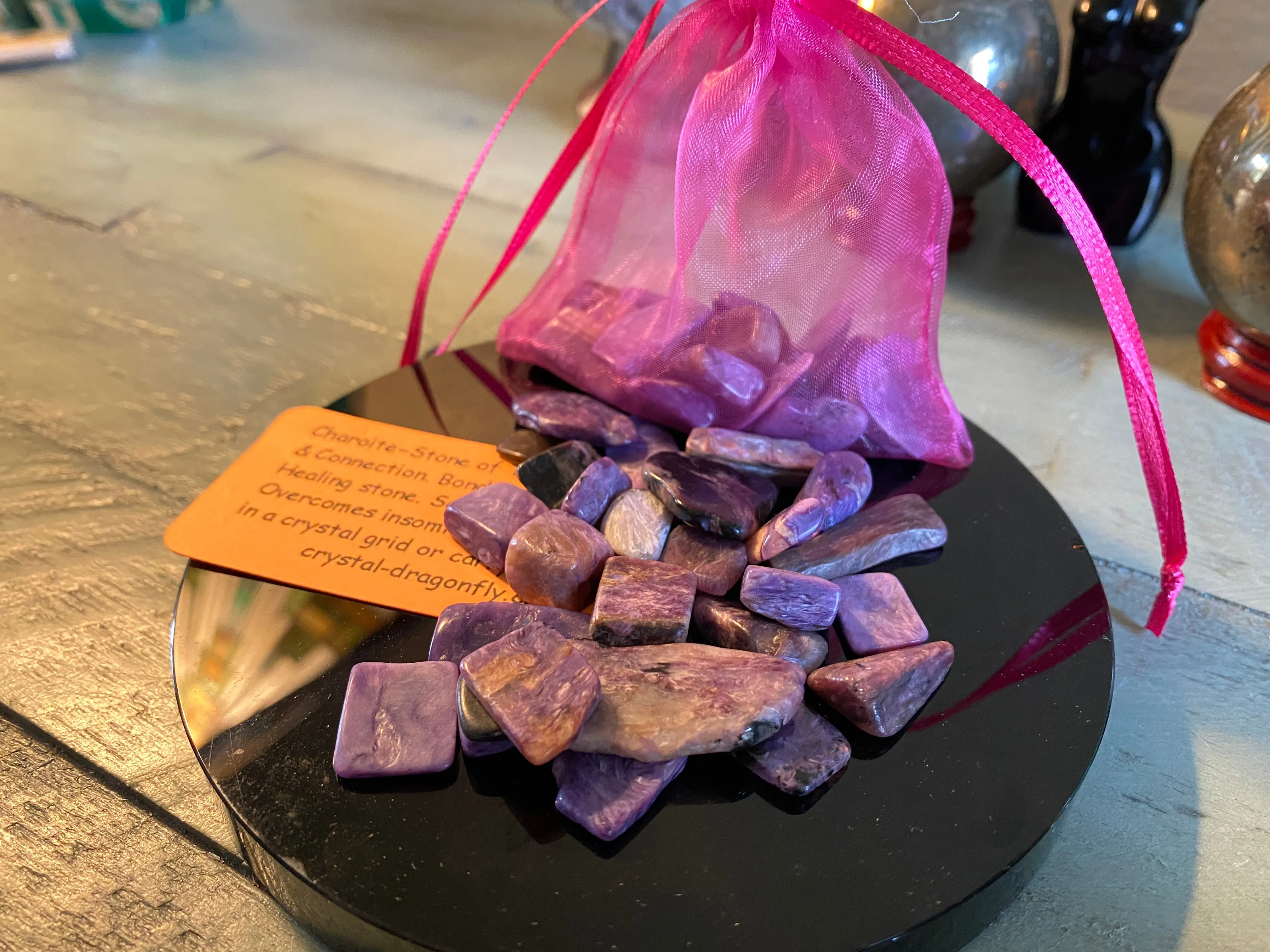 Tumbled Charoite Grab Bag from Siberia, for soothing nerves, relationships FB2648