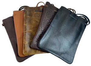 USA Made Leather Drawstring Pouch