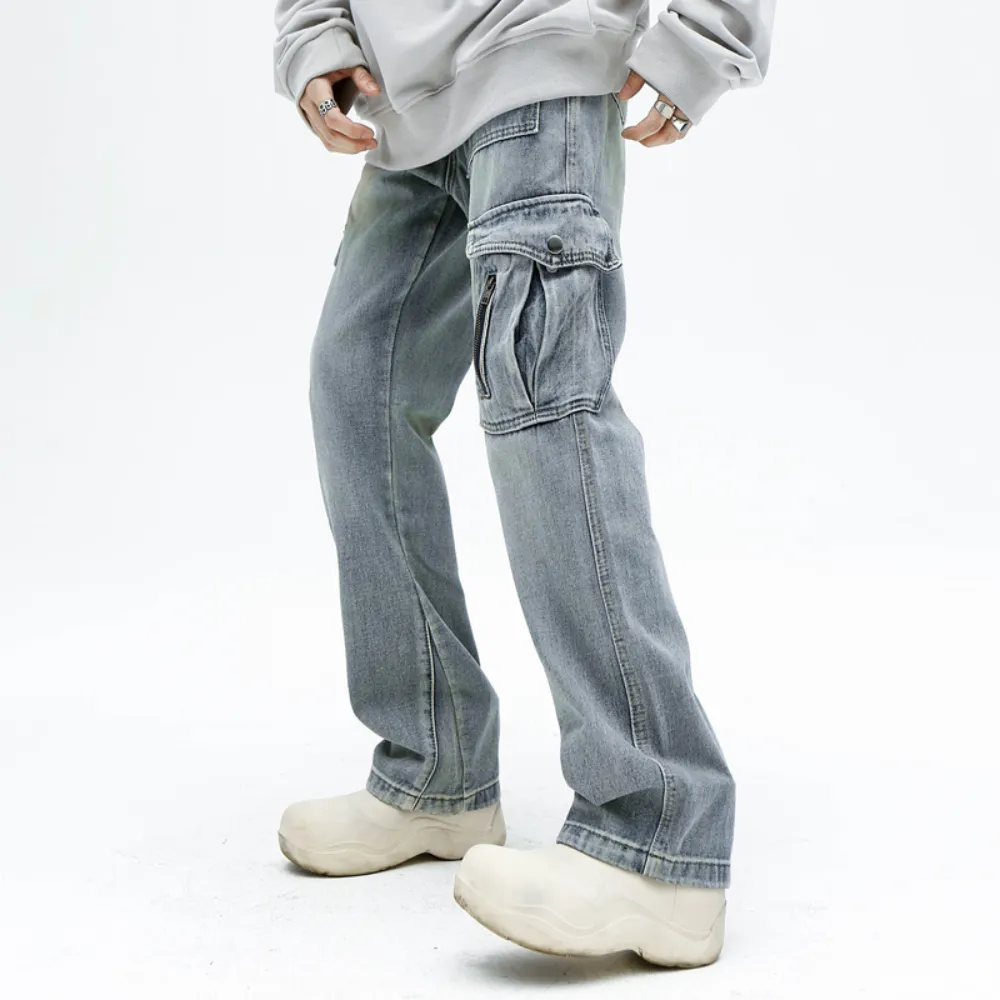 Vintage Multi-Pocket Straight Leg Jeans
