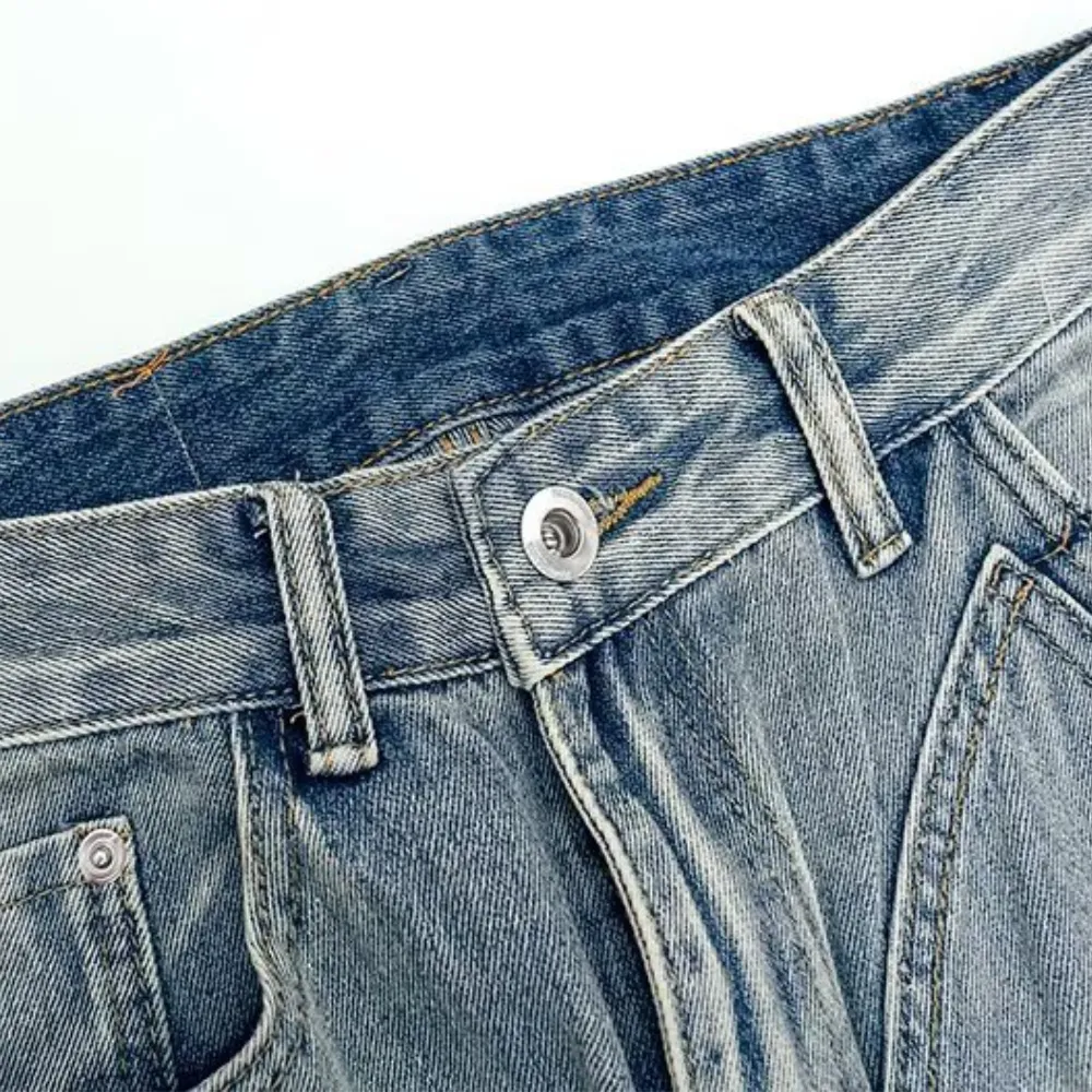 Vintage Multi-Pocket Straight Leg Jeans