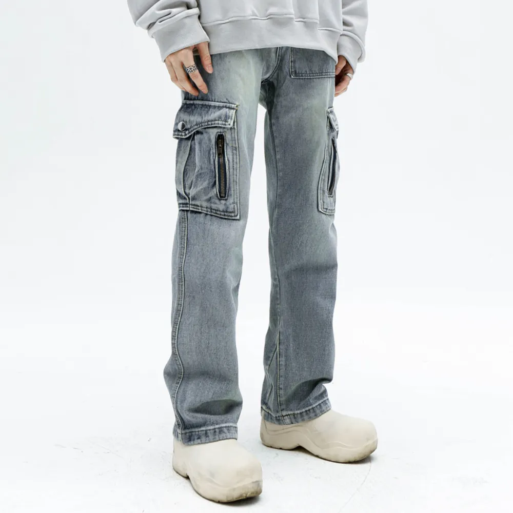 Vintage Multi-Pocket Straight Leg Jeans