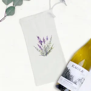 Watercolor Lavender - Canvas Wine Bag