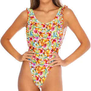 WILD FLOWER - Tank Open Sides Thong One Piece Bodysuit