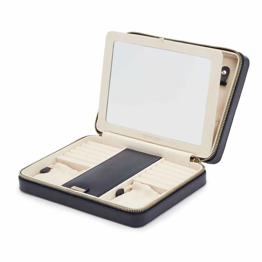 Wolf Maria Large Jewelry Zip Case - Navy