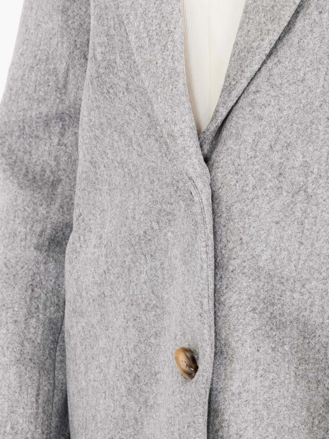 WOMEN'S LONG SLEEVE BUTTON CLOSURE FRONT POCKETS LONG COAT