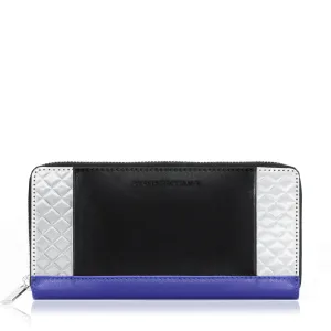 Zipper Wallet, Cobalt   Black