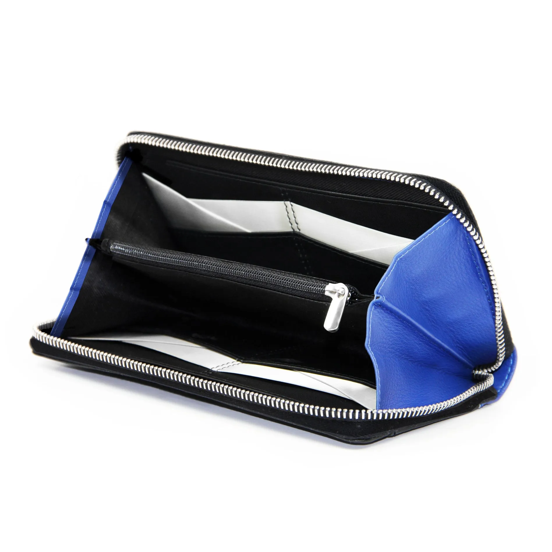 Zipper Wallet, Cobalt   Black